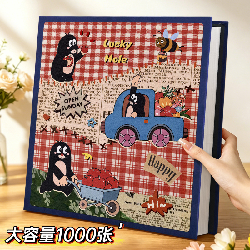 1000-Page Large-Capacity Photo Album with Insert Pages for 5-Inch and 6-Inch Family Photos, Children's Growth Memory Album