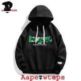 Aape Wtaps Осенний модный бренд простой писем с капюшоном толстовка мужская ретро -ретро -ленивый спортивный топ