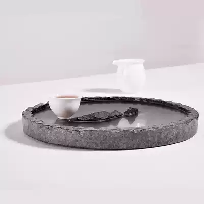 Small Wujin Stone tea tray tea table household tea round drainage stone Tea Sea Japanese kung fu tea set dry bubble table