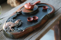 Natural large number Stone Ink Stone Tea Tray Handcarved Stone Tea Sea Tea Terrace Utilituristeo Tea drainage tea table