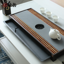 Source rhyme minimalist modern small number home solid wood uginstone tea tray suit black sandalwood Kettle Suit