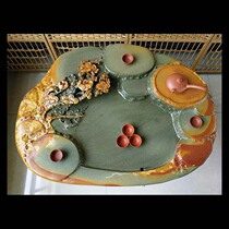 Source Rhyme High-end Hand-carved Stone Tea Tray Large Number Zhaoqing End Inkstone Home Tea Tray Authentic Green End Tea Sea