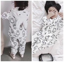 (Qiao Jia) Autumn New Product male and female children flannel does not shed hair rabbit shape split home clothing childrens sleeping bag