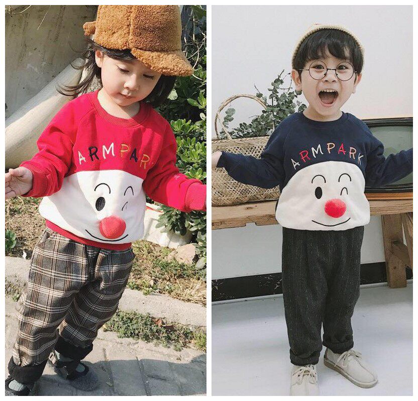 Qiao Baojia's new products for autumn and winter, three-dimensional cartoon embroidery velvet thickened thick cotton T children's warm fleece