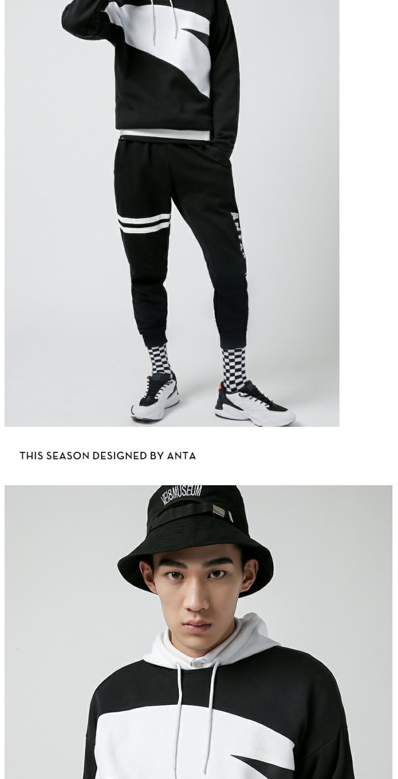 Anta flagship lưu trữ áo len nam và nữ đích thực cùng một đoạn 2019 mùa thu áo len mới bộ áo len thể thao thủy triều - Thể thao lông cừu / jumper hoodie tay ngắn