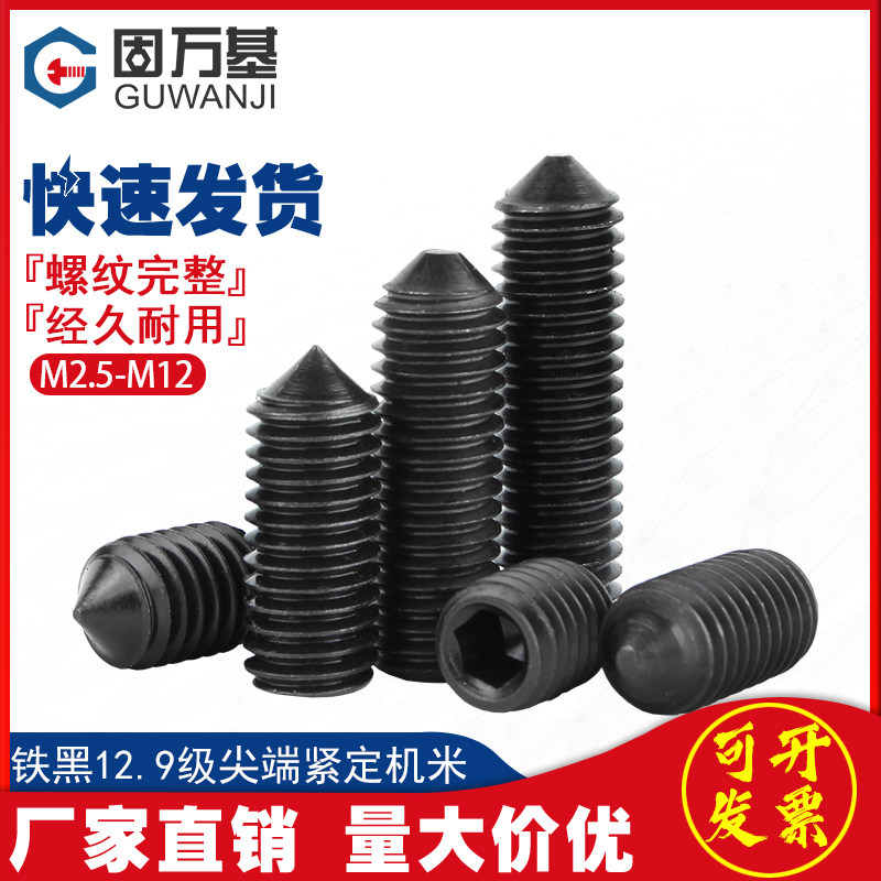 12 9 level pointed tight screw stop pay without head inner hexagonal machine rice tip top wire screw M3M4M5M6M8
