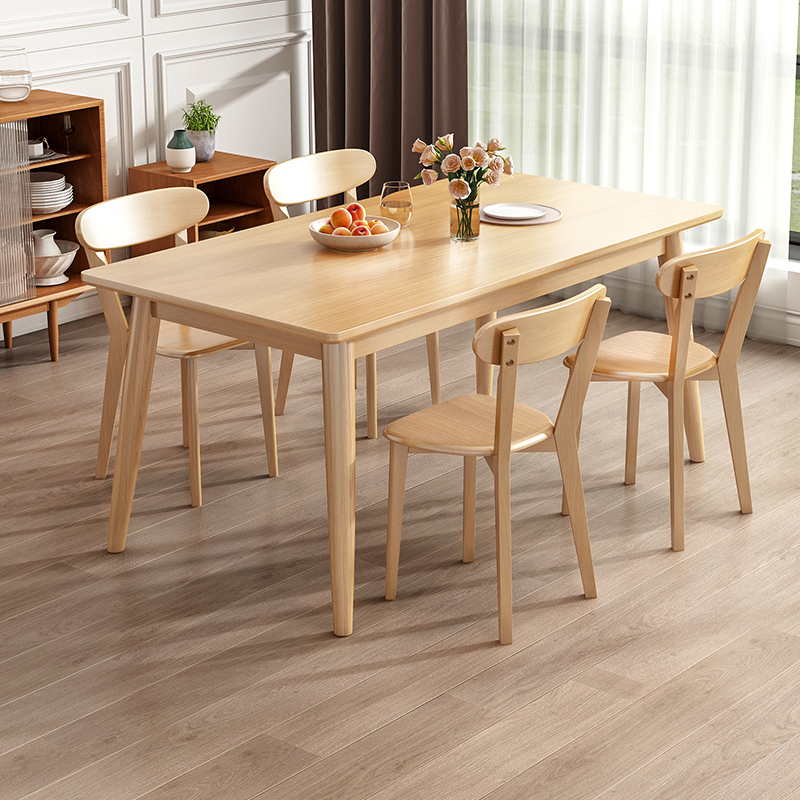Solid Wood Dining Table for Home Use in Small Apartments, Nordic Style Natural Wood Table and Chair Set, Modern Minimalist Restaurant Dining Table, Rectangular Solid Wood Dining Table for Home Use in Small Apartments, Nordic Style Natural Wood Table and Chair Set, Modern Minimalist Restaurant Dining Table, Rectangular