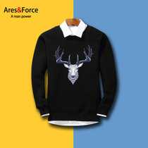 Ares & Force Tide Man Deer Sweatshirt Loose Autumn Plus Fat Plus Plus Plus Size Couple Plus Size Couple
