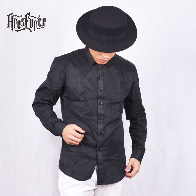 EB Classic Hip Hop Blocking Hiphop Poppin Pure Color Long Sleeve Race Shirt Performance Apparel