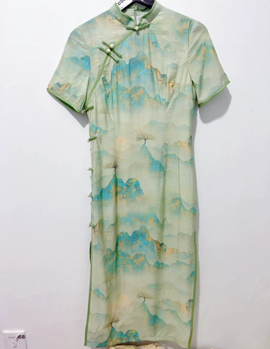 Ретро ципао, платье, длинная юбка, китайский стиль