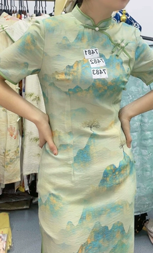 Ретро ципао, платье, длинная юбка, китайский стиль