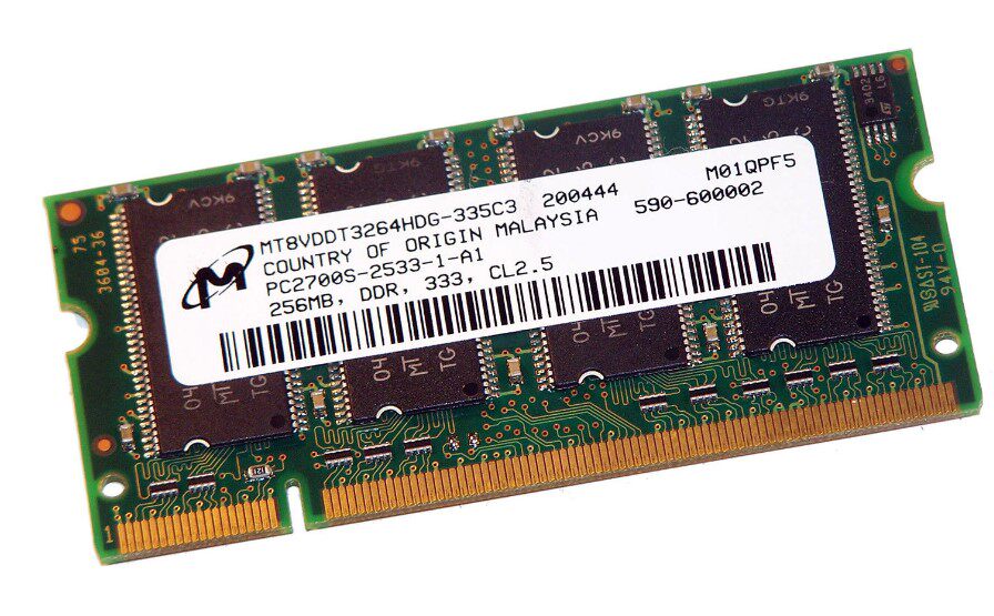 Micron PC2700S-2533-1-A1 256MB DDR 333 200Pin notebook memory module