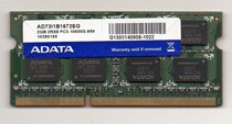 Adata Adata 2GB 2RX8 PC3-10600S-999 AD73I1B1672EG notebook memory