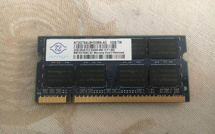 South Asia 2GB 2Rx8 PC2-6400S-666-13-F1 800 NT2GT64U8HD0BN-AD memory bar