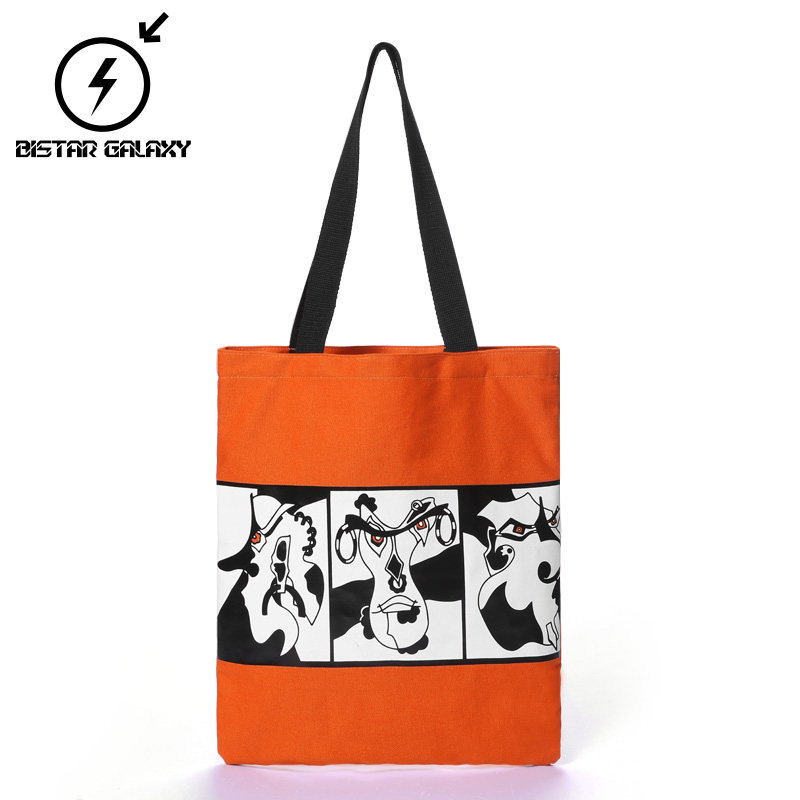 Bistar student canvas bag ins shoulder bag female Japanese casual niche portable shopping bag hand carry tote bag