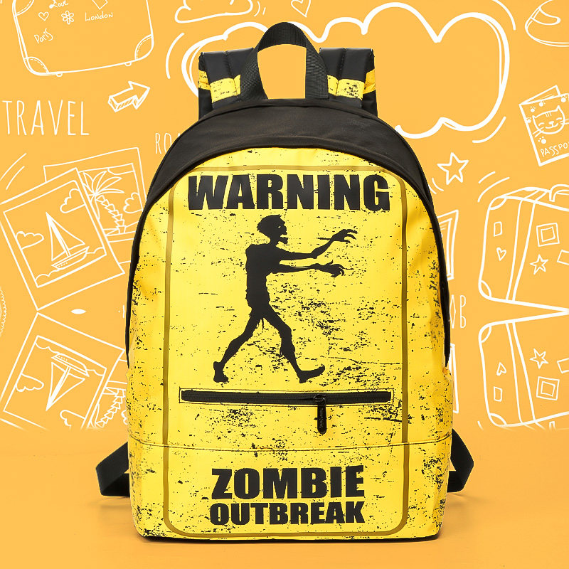 Bisda personality schoolbag male junior high school student fashion trend street hip-hop backpack female anime backpack computer bag