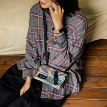 Tide Card Mini Zero Money Packet Bag Woman Personality Skew Satchel Shoulder Bag Male Reflective Laser Bag Street Trend Trampoline Bag