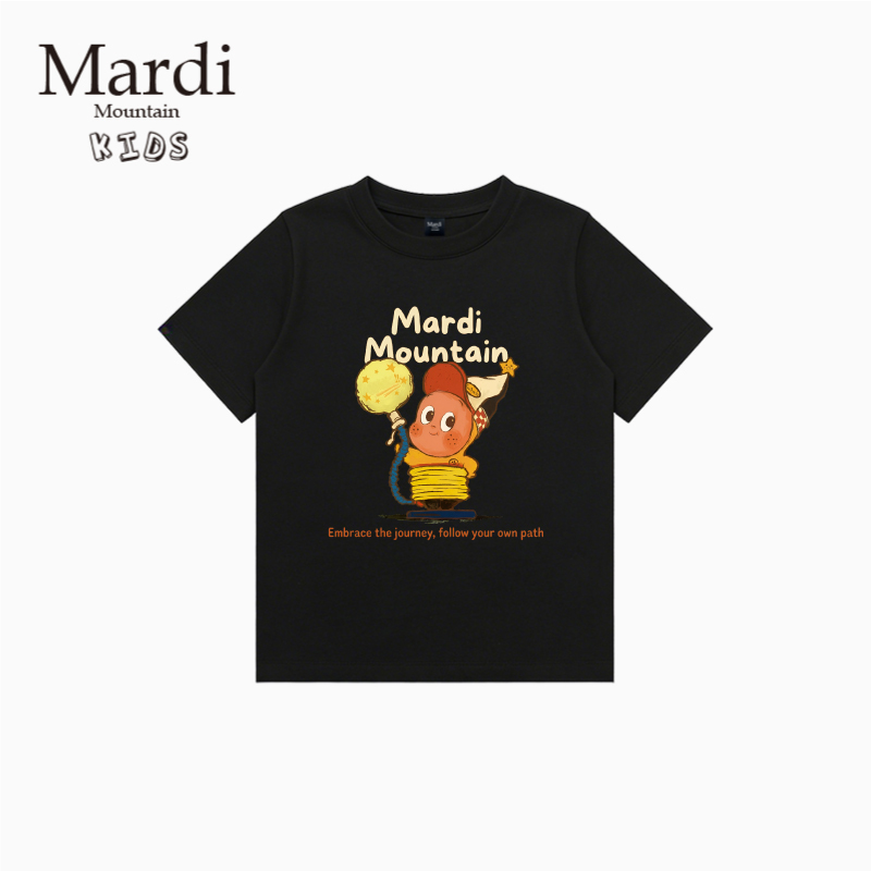 Korean New Mardi Mountain Unisex Children's Clothing 2026 Summer Short-Sleeved Printed Cotton T-Shirt