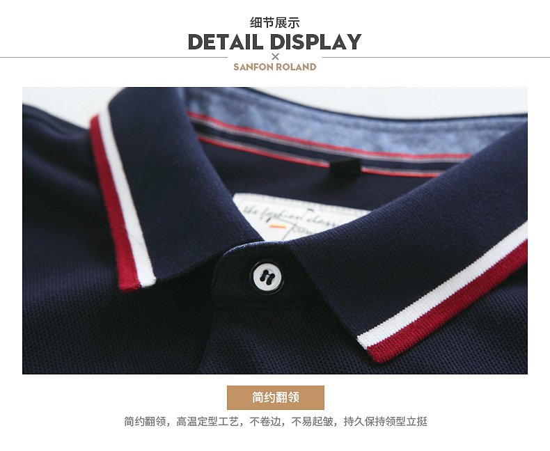 Paul Saint-Froland 2018 Mùa thu nam mới Lapel Navy Blue dài tay áo sơ mi POLO SFLT172008 áo phông polo nam