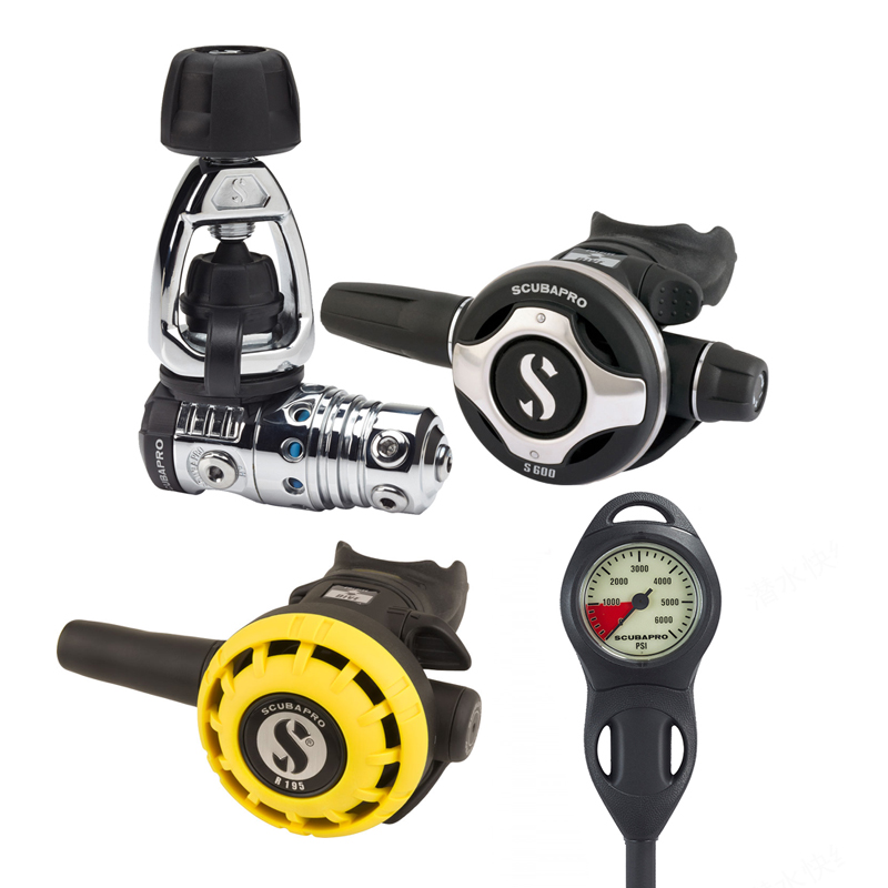 SCUBAPRO MK25 EVO S600 sends R195 a secondary head with a suction regulator pressure meter suit