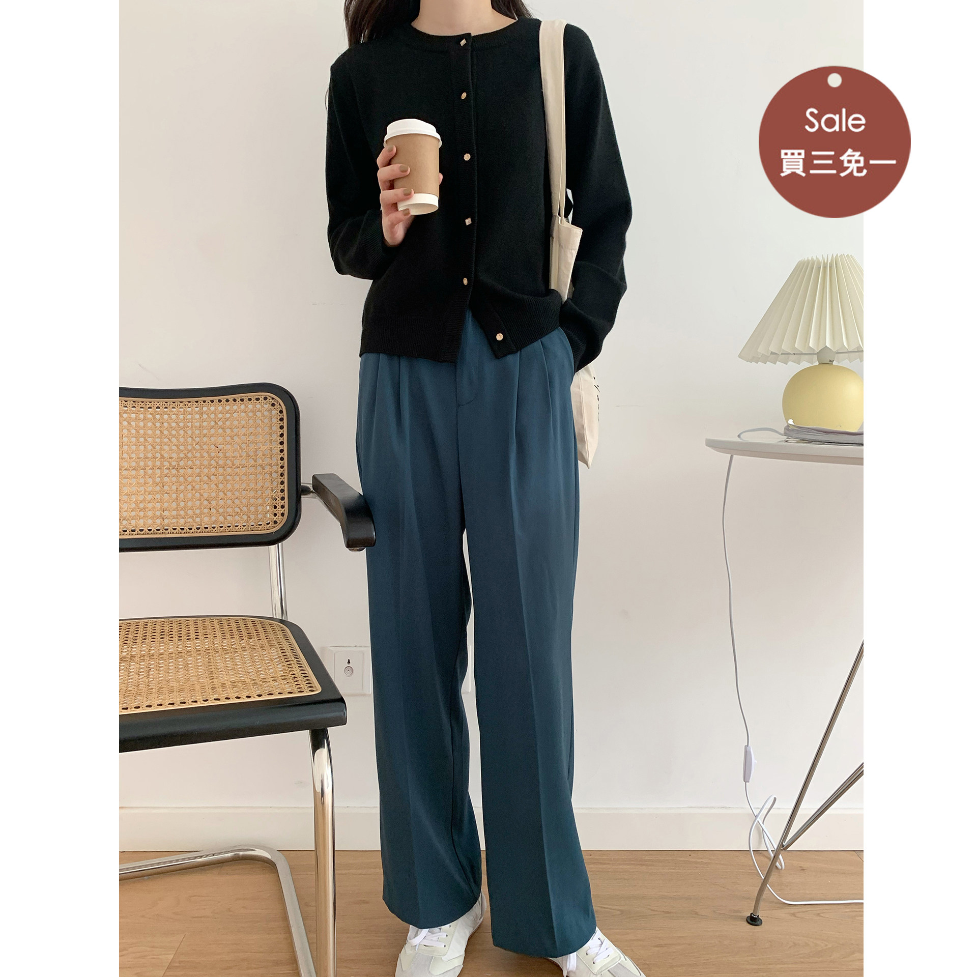 Buy three-free-one-free hide list Stash Meat Good Version Loose Straight Silo Western Dress Pants Woman Pituality Casual Tug Pants