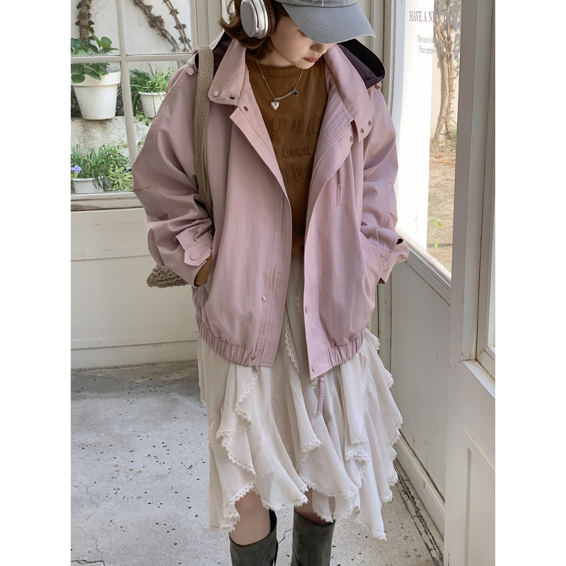 Xuanxuan's Self-Made Short Jacket for Women, Autumn Loose Casual Versatile Jacket with a Fashionable and Stylish Look