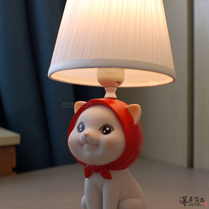 Cartoon cute kitten table lamp cat night light girl girl princess girl children's room bedroom bedside lamp