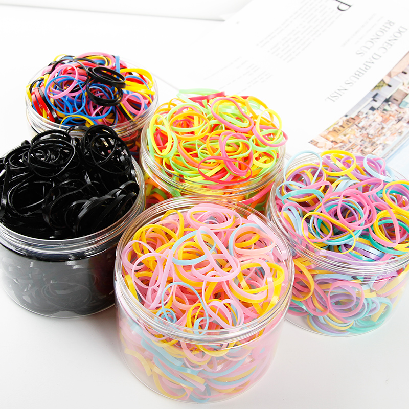 New children's hair accessories Baby strong pull continuous hair circle Girls disposable hair tie rubber band black small hair rope