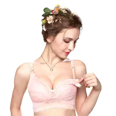 Breast-feeding bra pregnant women's underwear Cup without steel ring on pregnancy open buckle breast-feeding bra with thin breathable