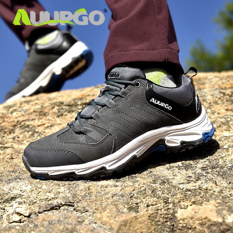 Shanggo autumn and winter hiking shoes men and women outdoor leisure hiking shoes leather wear-resistant non-slip lightweight mountain climbing shoes - Taobao