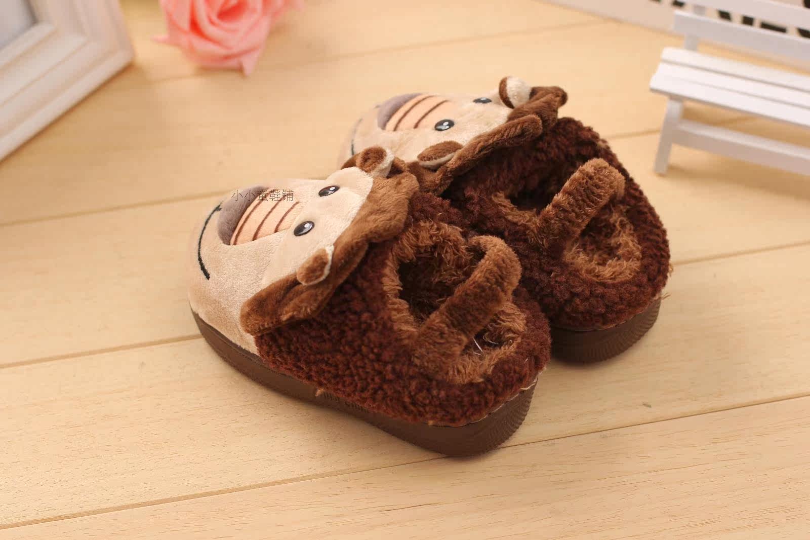 Pantoufles enfants en suède pour hiver - semelle caoutchouc - Ref 1010583 Image 14