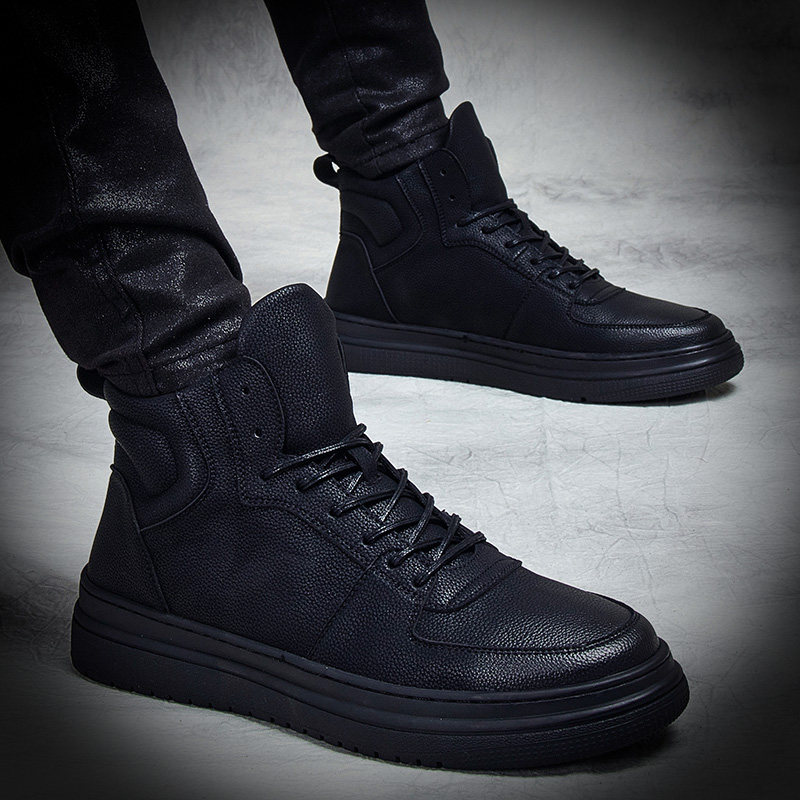 High cylinder shoes men's fall Korean version trendy relaxation Inner heightening board shoes 100 hitch shoes Inrenga suede shoes men's wave shoes