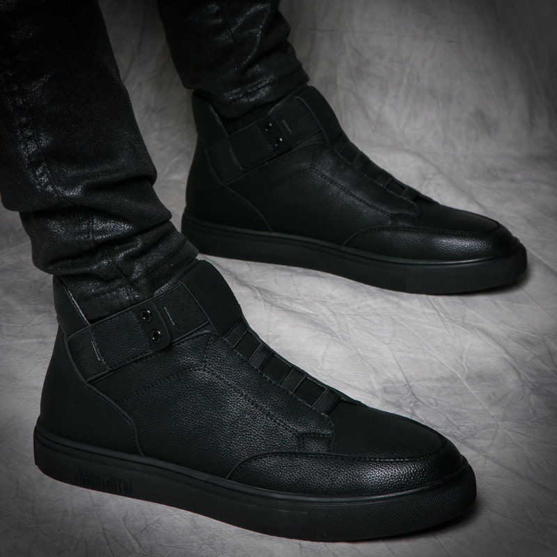 Autumn and winter high tube shoes men's Korean version of the increased shoes Men's fashion shoes wild British men's shoes casual plus velvet shoes Men's shoes