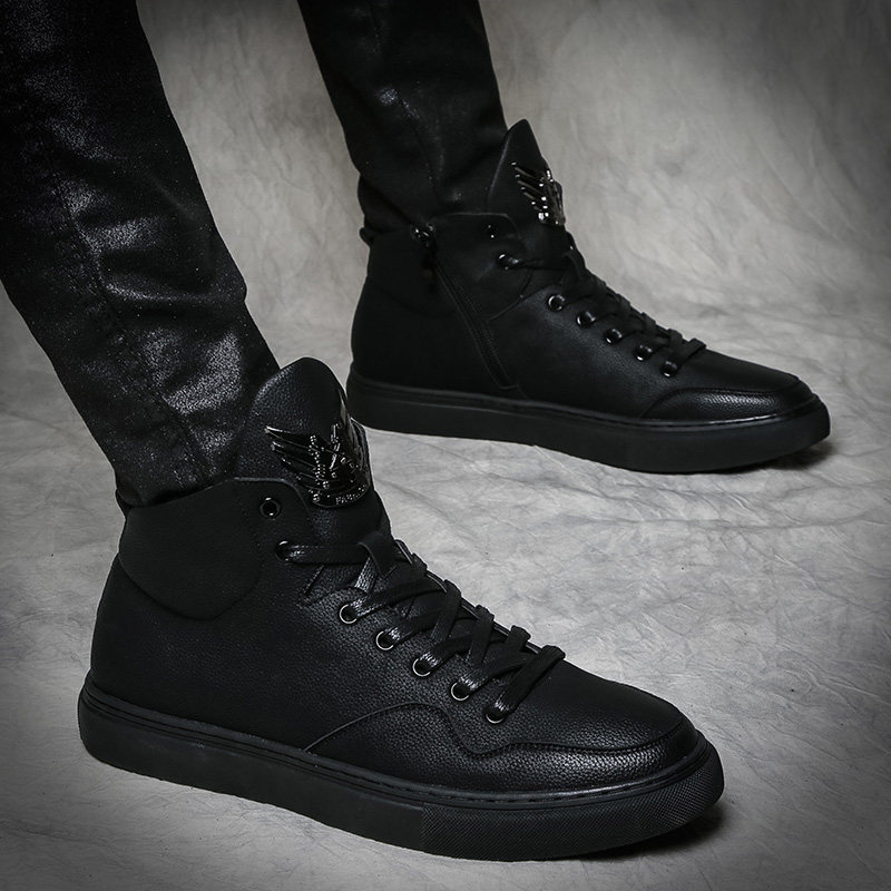 2021 autumn high-top sneakers men's Korean style trendy casual inner heightening shoes men's trendy shoes British hip-hop men's shoes