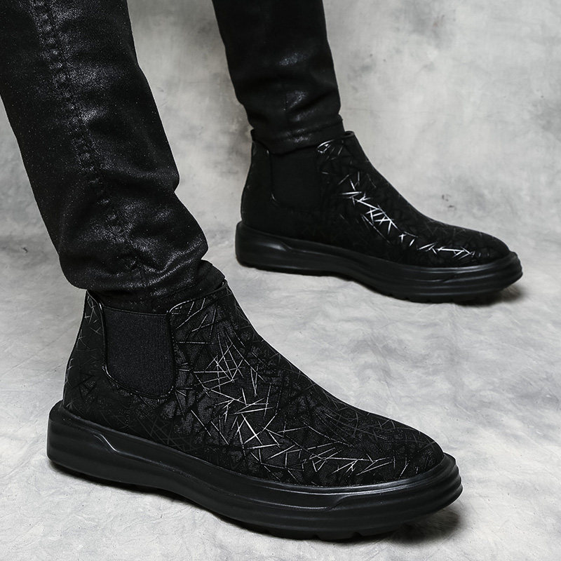 Fall Inlenboard shoes Men's thick bottom inner heightening 6cm shoes Chauding shoes Han version trendy men's shoes Lefoo high cylinder board shoes