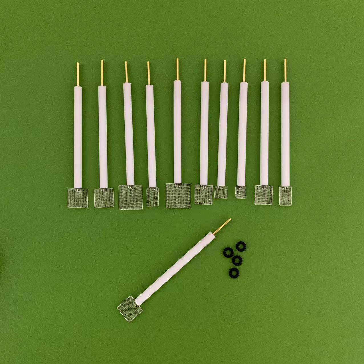 10*10mm铂网电极 15*15铂丝网电极 99.99 四氟外套 铂丝网电极