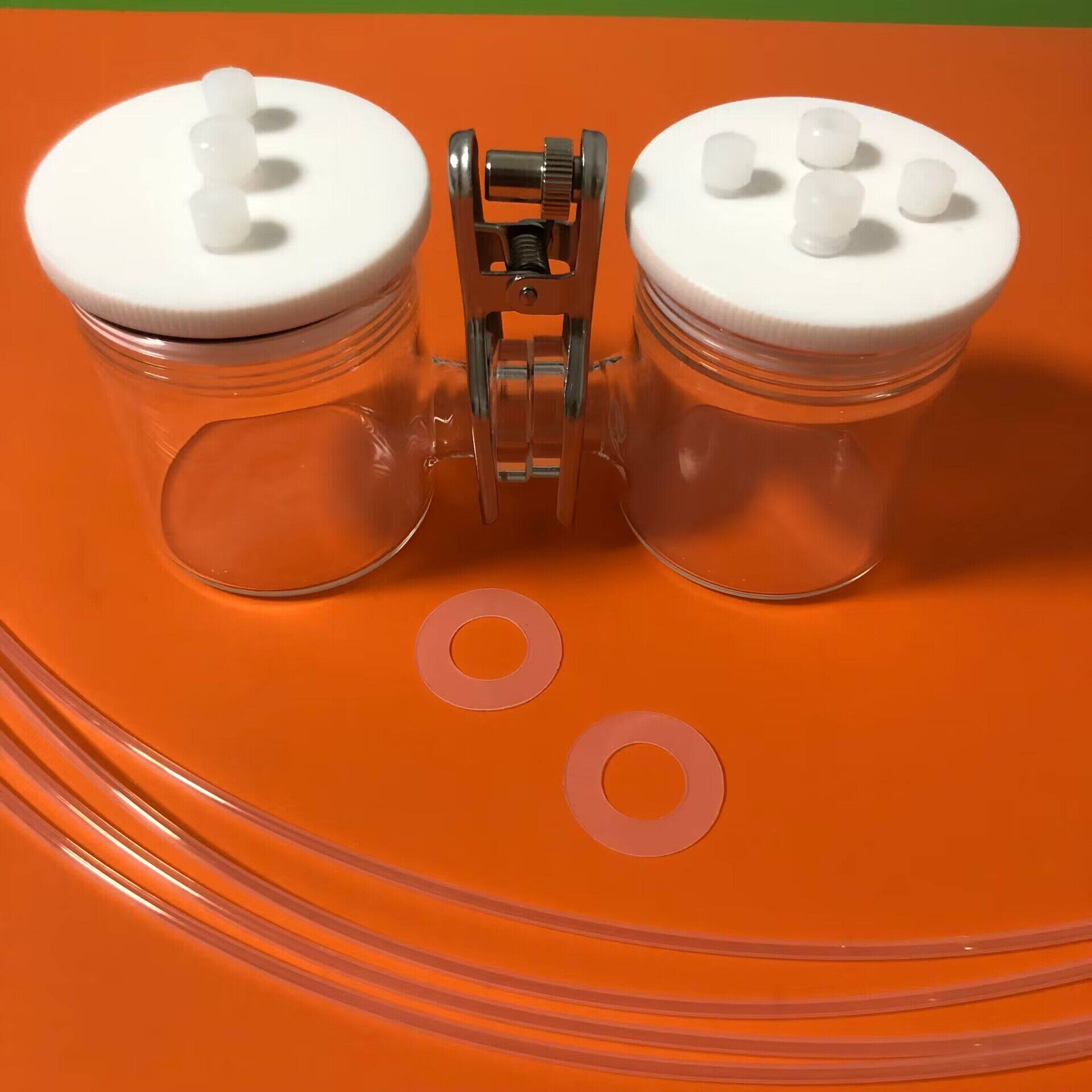 H型密封电解槽 单体100mlH型电解槽 50ml玻璃 Hcell 可换膜电解池