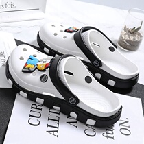 Hole shoes mens summer slippers mens wear 2021 new outdoor non-slip beach shoes personality Baotou soft bottom sandals