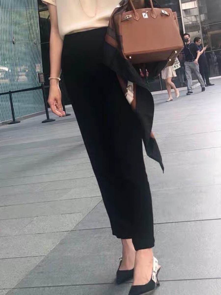 I'm a skyscraper classic with a thick black little foot west pants 100 hitch skinny pants casual long pants fit for spring