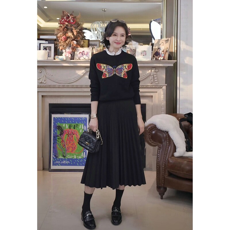 I Am a Capricorn, the "Fortune Butterfly" Italian C Brand Cashmere Wool Knit Sweater