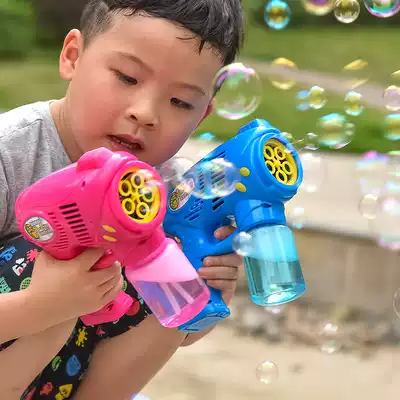 Bubble blowing machine shaking sound with the same type of bubble device small children's toy bubble gun electric net red girl heart automatic