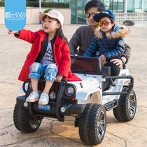Childrens electric car double off-road with remote control 4-5 years old two-seater childrens four-wheeled toy car can sit two people