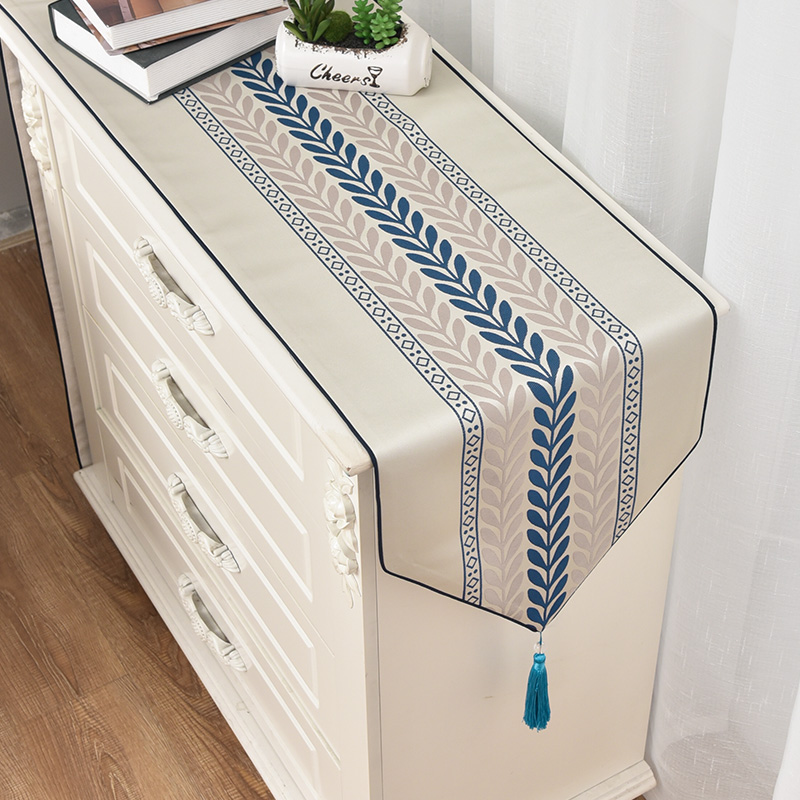 Nordic Modern Minimalist Table Flag Table TV Cabinet Shoe Cabinet tea table Flag Bed Tail Towels Striped Strip Fabric Custom-Taobao