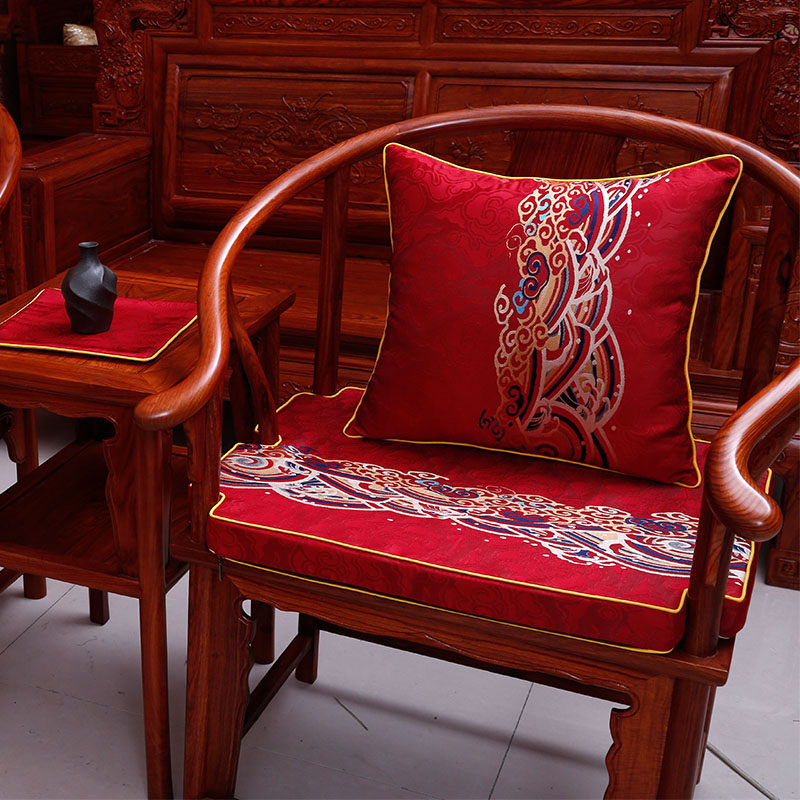 2017 new new Chinese style mahogany sofa cushion Xiangyunjing red-beige series