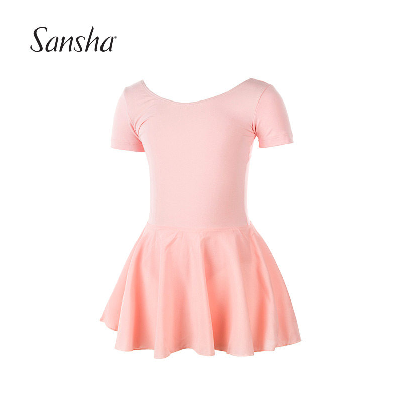 Sansha French Sansha ballet children's short skirt jumpsuit short-sleeved practice open crotch dance performance costume