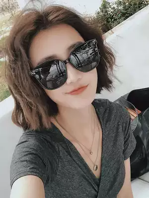ins sunglasses women's Korean version of the tide round face square frame 2021 new net celebrity glasses star with the same polarized sunglasses