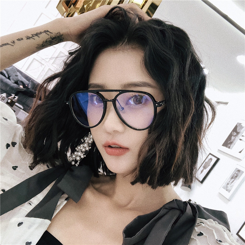 Glasses frame female Korean version of the tide makeup big black frame glasses female net red models big face decoration anti-blue light with myopia glasses