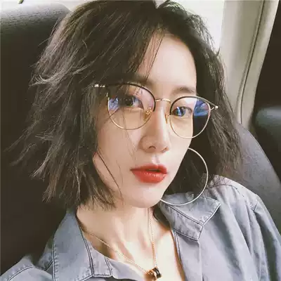 Finished glasses female myopia can be equipped with a degree net celebrity ins glasses frame female Korean version of the tide decorative round face small face