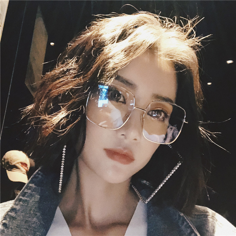 Zhou Yangqing's same glasses frame female ins net red Korean version of Chao Su Yan round face square frame myopia glasses have a degree