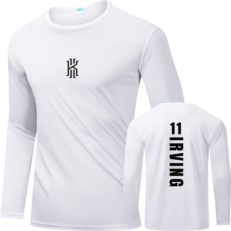 Basketball long-sleeved training suit men's American style physical fitness quick-drying clothes loose mesh sweat-absorbing sports t-shirt tide custom